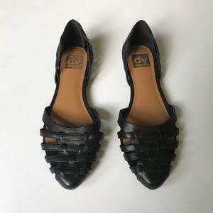 DV Dolce Vita Dorsay Black Leather Flats 7.5